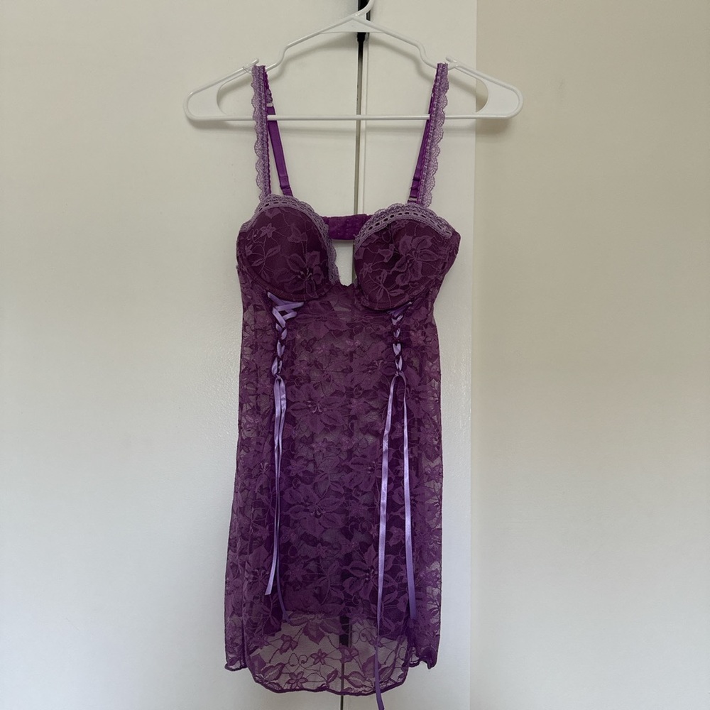 purple lace dress mini dress lingerie